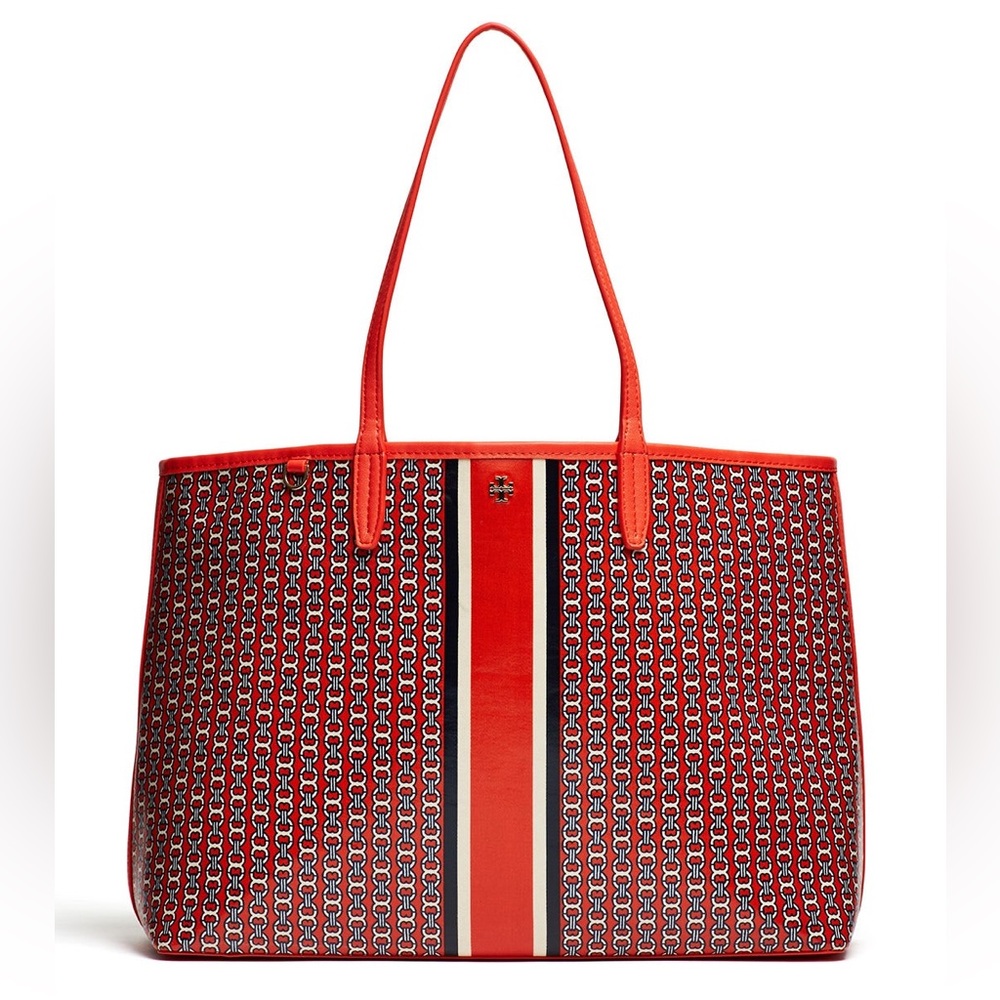 Tory Burch Orange and Black Tote Bag